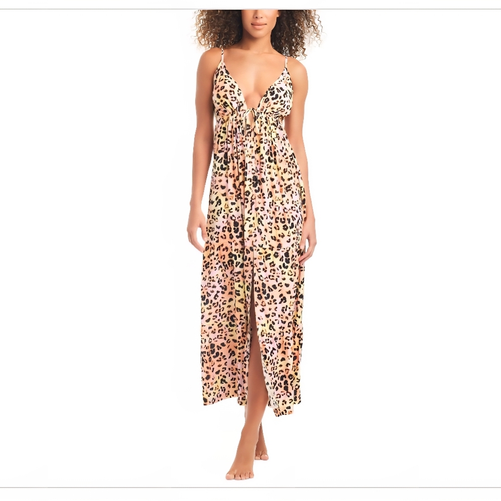 Bar lII Women's Animal-Print Cover-up Maxi Dress, Created for Macy's - Multi